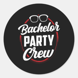 Bachelor Party Crew Team Bride Groom 1  Classic Round Sticker