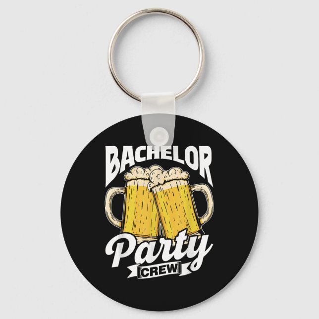 Bachelor Party Crew Team Groom Bride Bachelor  Key Ring (Front)
