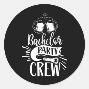 Bachelor Party Crew Team Groom Bride  Classic Round Sticker