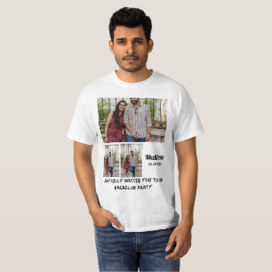 Bachelor Party custom 3 Photo Collage T-Shirt