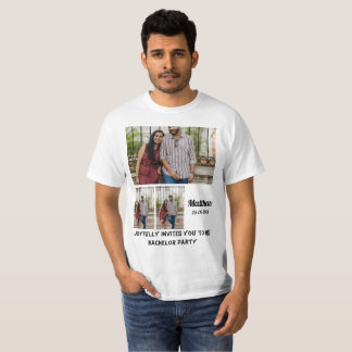 Bachelor Party custom 3 Photo Collage T-Shirt