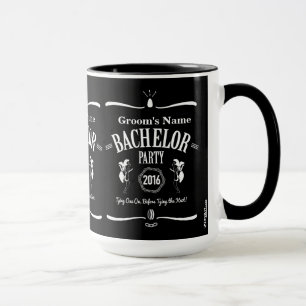 Bachelor Party Custom Coffee Mug: Whiskey Label Mug