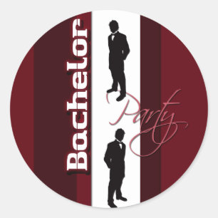 Bachelor party distinguished gentlemans classic round sticker