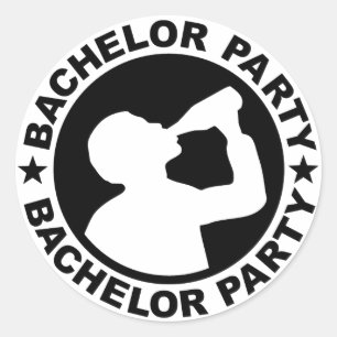 Bachelor Party drinking Classic Round Sticker