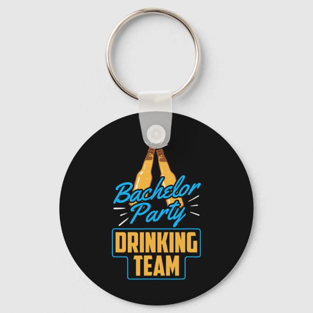 Bachelor Party Drinking Team Groom Bride 1  Key Ring (Front)