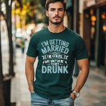 Bachelor Party Drinking Team Groom Design T-Shirt<br><div class="desc">Get ready for the ultimate bachelor bash with this distressed vintage "I’m Getting Married,  The Others Are Only Here to Get Drunk" design. Perfect for the groom-to-be and his party squad,  it brings humour,  fun,  and bold style to your pre-wedding celebration.</div>