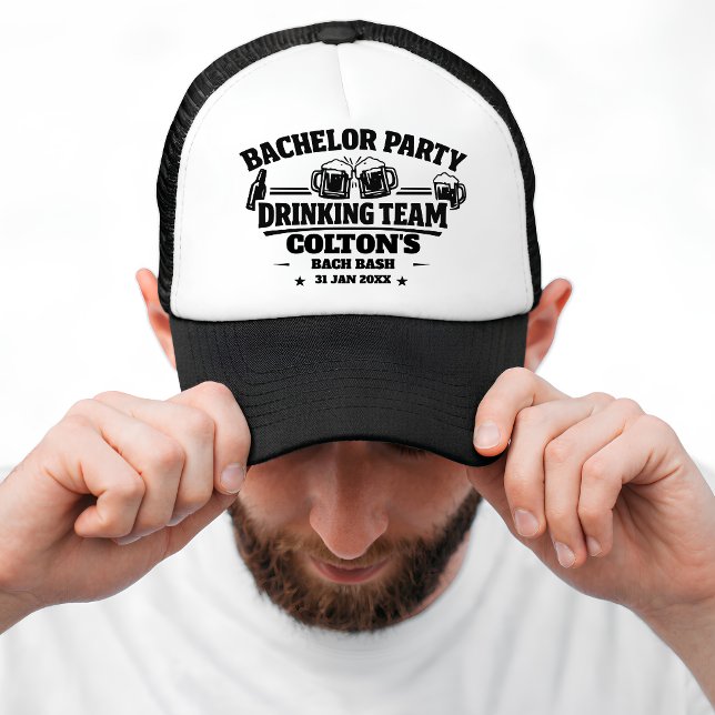Bachelor Party Drinking Team Groom’s Crew Keepsake Trucker Hat (Bachelor Party Drinking Team Groom’s Crew Keepsake Trucker Hat)