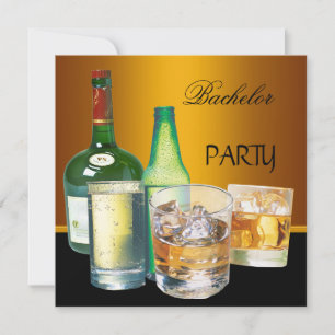 Bachelor Party Drinks Bottles Invitation