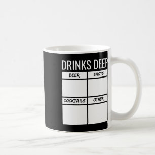 Bachelor Party Drinks Deep Drinking Tally Chart Be Coffee Mug