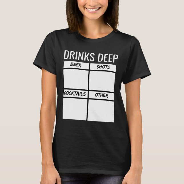 Bachelor Party Drinks Deep Drinking Tally Chart Be T-Shirt (Front)