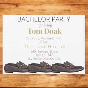 Bachelor Party Fashion Men's Shoes Invitation