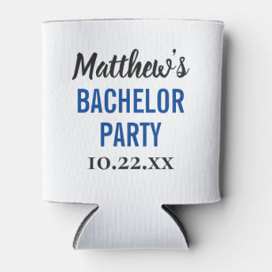 Bachelor Party Favour Modern Typography Beer Can Cooler