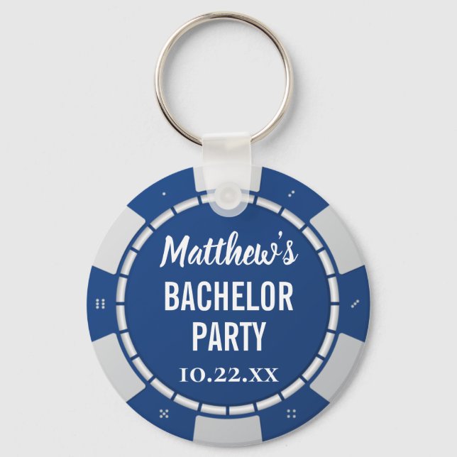 Bachelor Party Gambling Poker Chip Key Ring (Front)