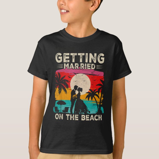 Bachelor Party Getting Married On The Beach Bride  T-Shirt (Front)
