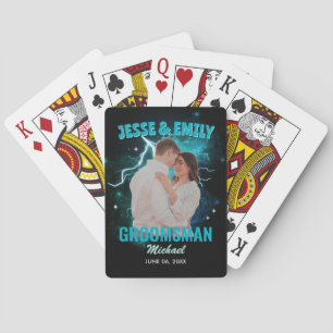 Bachelor Party Gift Custom Photo Retro Bootleg Y2K Playing Cards