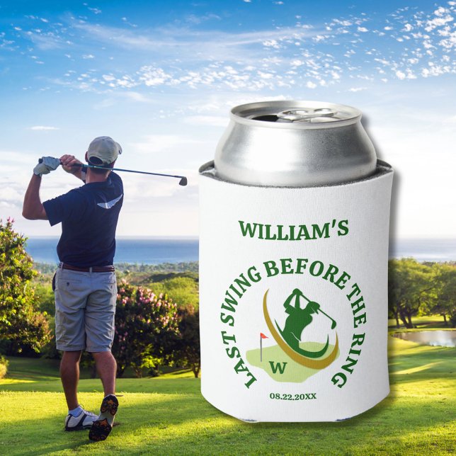 Bachelor Party Golfer Name Last Swing Can Cooler (Creator Uploaded)