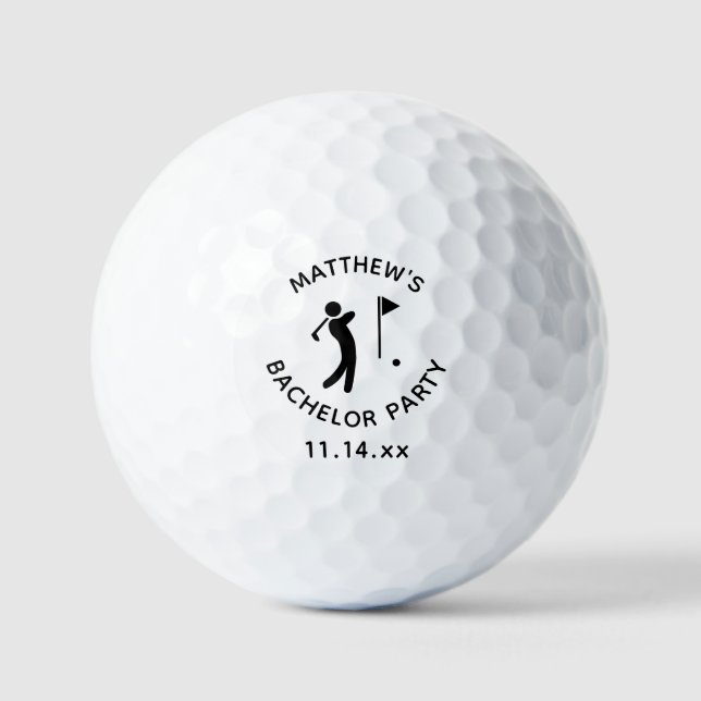 Bachelor Party Golfer Wedding Favour Golf Balls (Front)