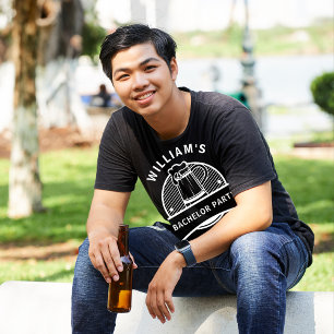 Bachelor Party Groom Black and White Beer T-Shirt