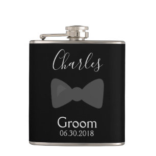 Bachelor party Groom Bow Tie Hip Flask