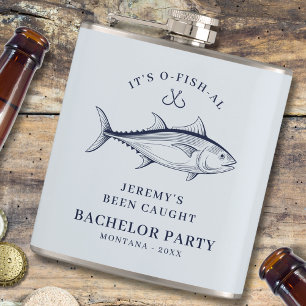 Bachelor Party Groom Fishing Trip Custom Hip Flask