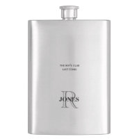 Bachelor Party Groom Flask Monogram Funny Gift