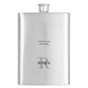 Bachelor Party Groom Flask Monogram Funny Gift