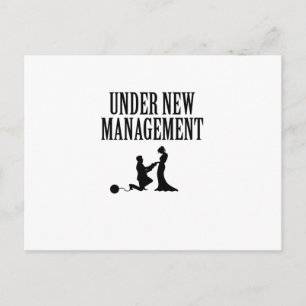 Bachelor party Groom Gift Under New Management Invitation Postcard