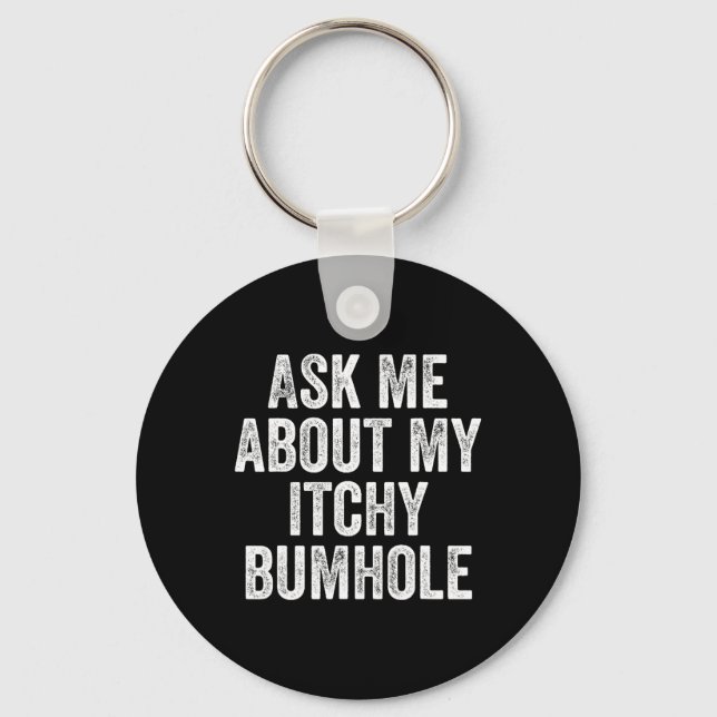 Bachelor Party Groom Itchy Bumhole Adult Humour Pu Key Ring (Front)