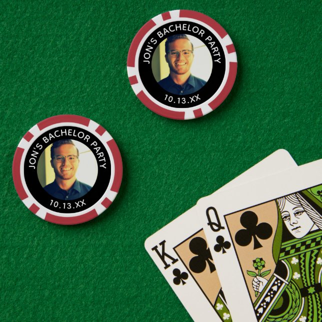 Bachelor Party Groom Photo Casino Poker Chips (Poker Table (Double))