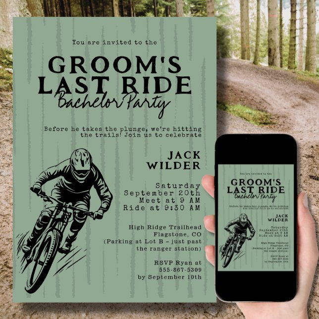 Bachelor Party Groom's Last Ride Outdoors Invitation (Creator Uploaded)
