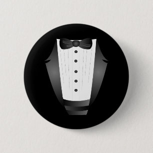 Bachelor Party Groomsman Team Groom black tuxedo 6 Cm Round Badge