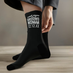 Bachelor Party Groomswoman Proposal Black Socks