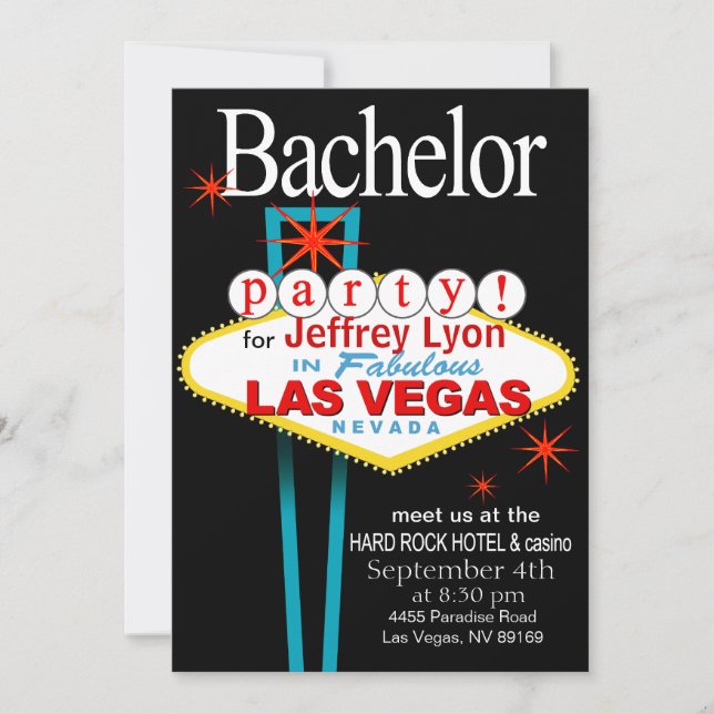 Bachelor Party in Las Vegas Invitation (Front)
