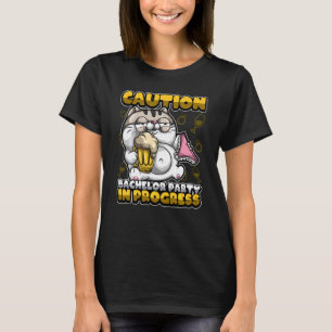 Bachelor Party In Progress Groom Drinking Team T-Shirt