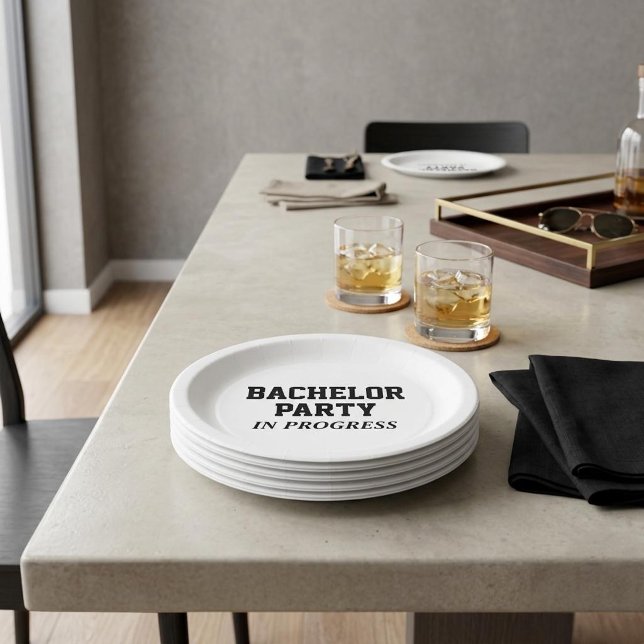 Bachelor Party In Progress Paper Plate (Creator Uploaded)