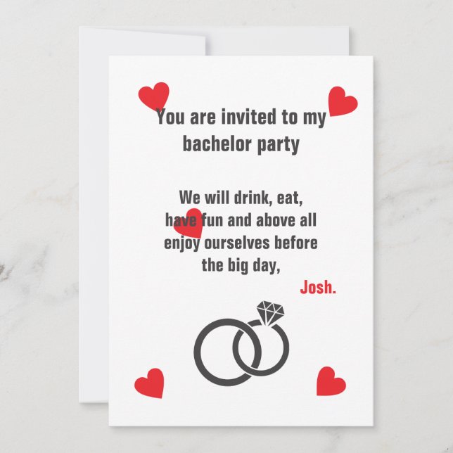 bachelor party invitation (Front)