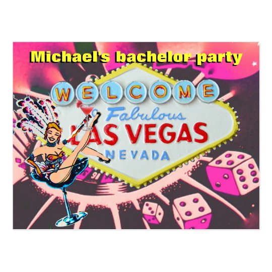 Bachelor Party Las Vegas Invite Postcard