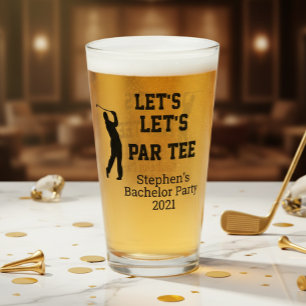 Bachelor Party Let's Par tee Custom Glass