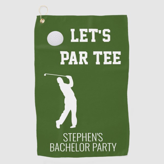 Bachelor Party Let's Par Tee Golfing Trip Golf Golf Towel (Front)