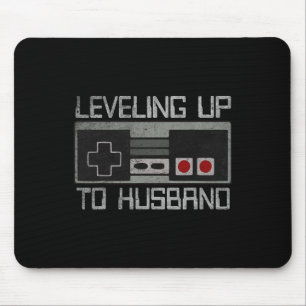 Bachelor Party Levelling Up To Husband Gamer Groom Mouse Mat