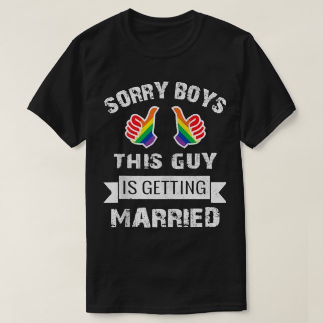 BACHELOR Party LGBT Gay Pride Gift Groom Bride T-Shirt (Design Front)
