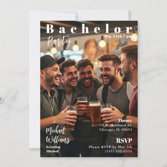 Bachelor Party Magazine Cover Invitation (Front)