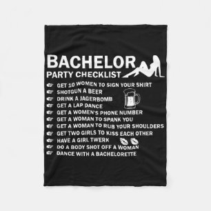 Bachelor Party Men Naughty Checklist Getting Marri Fleece Blanket