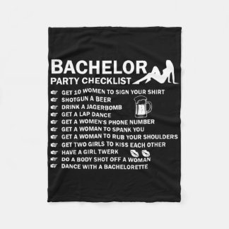 Bachelor Party Men Naughty Checklist Getting Marri Fleece Blanket