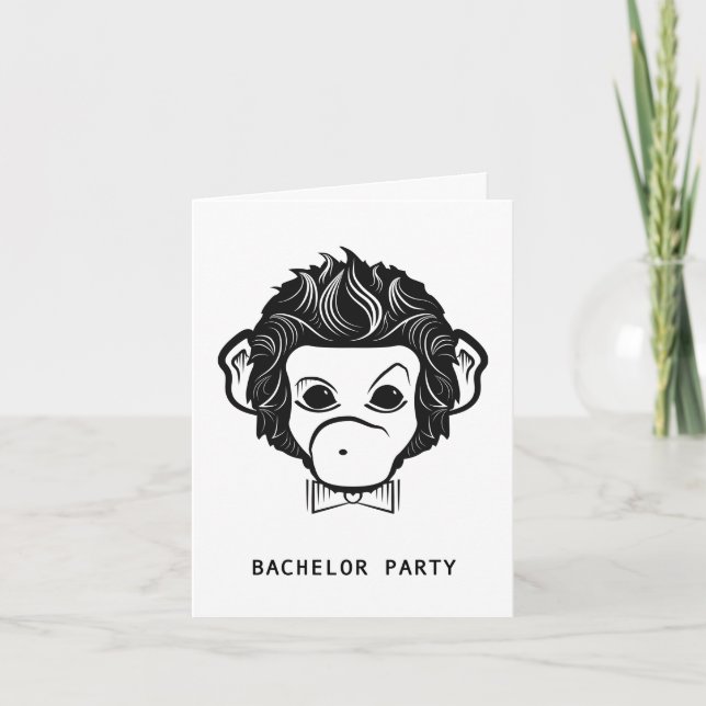 bachelor party mister monkey invitation (Front)