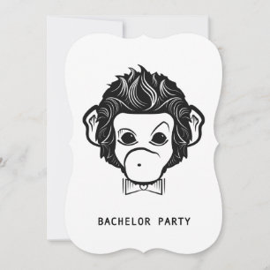 bachelor party mister monkey invitation