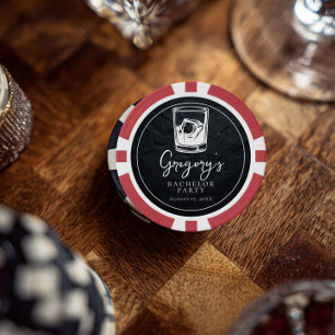 Bachelor party modern stylish poker chips