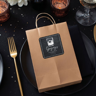 Bachelor party modern stylish square sticker