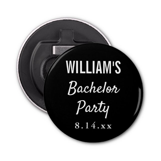 Bachelor Party Modern Typography Wedding Favour Bottle Opener (Front)