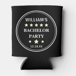 Bachelor Party Modern Typography Wedding Favour Can Cooler